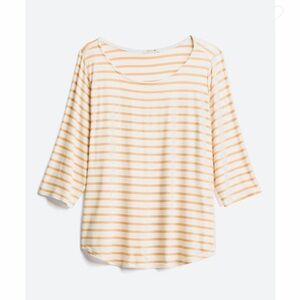 Women's Striped Top - Cream and Gold